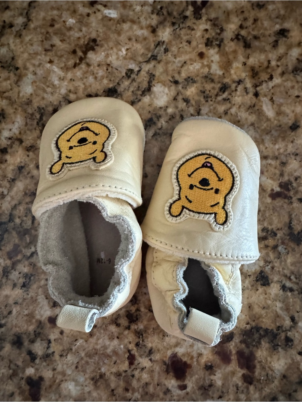 Disney Cream Baby Walker Shoes with Yellow Character Patch